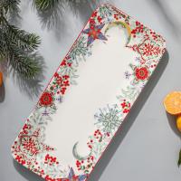 Сервировочное блюдо 38х17 см Mix&Match Home Happy Star белое - 10 фото