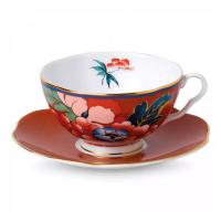 Чайная пара 320 мл Wedgwood Paeonia Blush красная - 3 фото