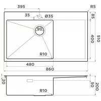 Кухонная мойка 86 см Omoikiri New Day Akisame 86-LG-L Side светлое золото - 2 фото