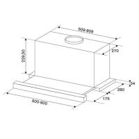 Встраиваемая слайдерная вытяжка 22,95x60x45,5 см Bertazzoni KTE60MOD1B стальная - 2 фото