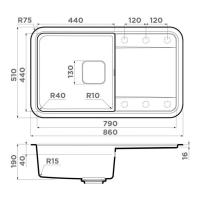 Кухонная мойка 86 см Omoikiri Solidity Tasogare 86-SA бежевая - 3 фото