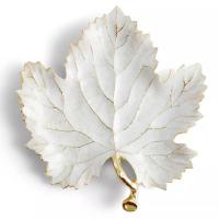 Сервировочное блюдо 20х19 см Michael Aram Winter Leaves белое - 2 фото