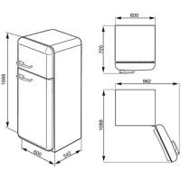 Холодильник двухкамерный 169х60 см Smeg 50's Style FAB30LSV5 серебристый - 3 фото