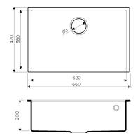 Кухонная мойка 66 см Omoikiri Solidity Tedori 66-U-BE ваниль - 2 фото