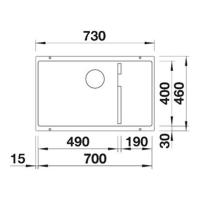 Кухонная мойка 73 см Blanco Subline 700-U Level черная - 5 фото