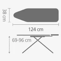 Гладильная доска 124х38 см Brabantia черная - 4 фото