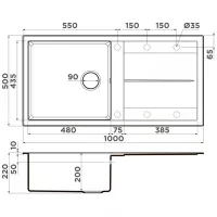 Кухонная мойка 100 см Omoikiri Solidity Sumi 100A-GB графит - 2 фото