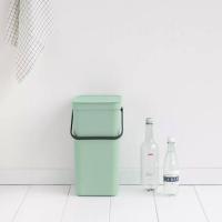 Ведро для мусора 16 л Brabantia Sort & Go зеленое - 5 фото