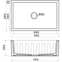 Кухонная мойка 76 см Omoikiri Mikura 76-BL черная - 3 фото