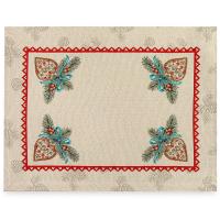Набор подстановочных салфеток Mix&Match Home Рождественский Венок бежевый 2 пр - 2 фото