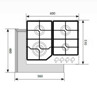 Газовая варочная панель 60х51 см LEX White GVG 640-1 WH белая - 5 фото