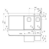 Кухонная мойка 100 см Reginox Elite Nevada L 30x18 Right Brushed OKG брашированная нержавеющая сталь - 4 фото