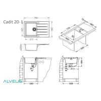 Кухонная мойка 79 см Alveus Granital Cadit 20 Concrete - 4 фото