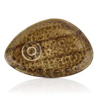Блюдце чайное Zest 25х17 см By Bone Cowry Yellow коричневое (мин 6 шт) - 1 фото