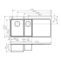 Кухонная мойка 100 см Reginox Elite Nevada L 30x18 Left Brushed OKG брашированная нержавеющая сталь - 2 фото