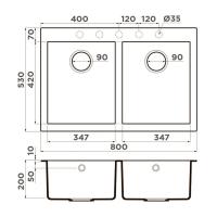 Кухонная мойка 80 см Omoikiri Solidity Bosen 80-2-WH белая - 5 фото