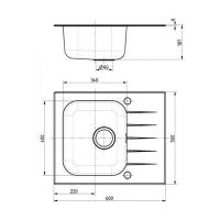 Кухонная мойка 60 см Alveus Vitro 10 Black - 2 фото