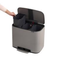 Мусорный бак 33 л Brabantia Bo Pedal Bin серый - 6 фото