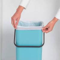 Ведро для мусора 40 л Brabantia Sort&Go голубое - 5 фото