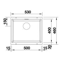 Кухонная мойка 53 см Blanco Subline 500-U темная скала - 3 фото