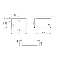 Кухонная мойка 75 см Smeg Mira VSTR71CUX медная - 4 фото