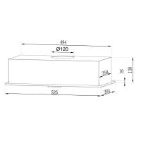 Встраиваемая вытяжка 52,5х29,1 см LEX Fullmetall GS Bloc Light 600 Inox стальная - 7 фото