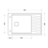 Кухонная мойка 78 см Kuppersberg Mila 1B1D White Alabaster - 2 фото