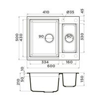 Мойка 60 см Omoikiri Sakaime 60-2-SA бежевый - 4 фото