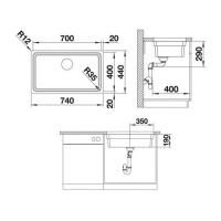 Кухонная мойка 74 см Blanco Etagon 700-U нержавеющая сталь с зеркальной полировкой - 2 фото