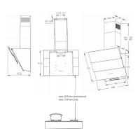 Настенная вытяжка 60 см Korting KHC 68073 GN черная - 3 фото