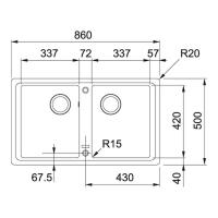 Кухонная мойка 86 см Franke Basis BFG 620 белая - 2 фото