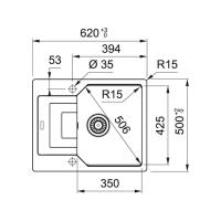 Кухонная мойка 78 см Franke Urban UBG 611-78 оникс - 3 фото