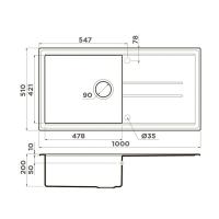 Мойка 100 см Omoikiri Tedori 100-BL черный - 4 фото