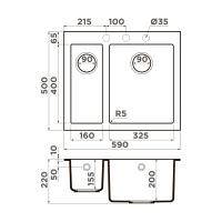 Кухонная мойка 59 см Omoikiri Bosen 59-2A-GB графит - 2 фото