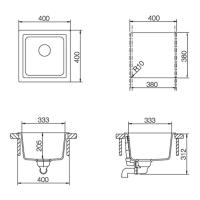 Кухонная мойка 40 см Schock Cristalite Euro 40 оникс - 2 фото