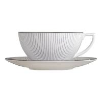 Чайная пара 150 мл Wedgwood Jasper Conran Pin Stripe белая - 1 фото