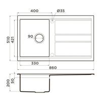 Кухонная мойка 86 см Omoikiri Solidity Kitagawa 86-GR leningrad grey - 2 фото