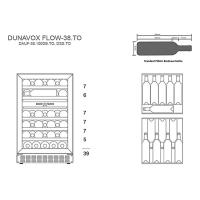 Встраиваемый винный шкаф на 38 бутылок Dunavox Flow DAUF-38.100DSS.TO стальной - 5 фото