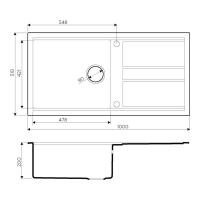 Кухонная мойка 100 см Omoikiri Solidity Kitagawa 100-WH белая - 3 фото