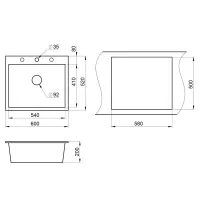 Кухонная мойка 52 см Granula 6001 чёрный - 3 фото