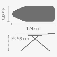 Гладильная доска 124х45 см Brabantia стальная - 3 фото