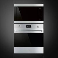 Встраиваемая микроволновая печь 60х38 см Smeg Classica FMI325X черная - 3 фото