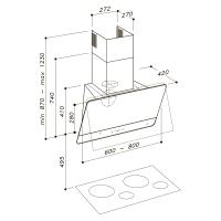 Настенная вытяжка 60 см Sirius SLTC 93 SKINNY 60 золотая - 2 фото