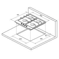 РОЗНИЦА Газовая варочная панель 59х52 см Kuppersberg Hi-Tech FQ 62 W белая - 3 фото