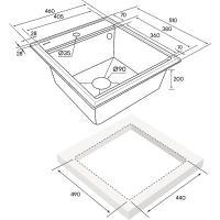 Кухонная мойка 46х51 см Paulmark Stepia 45 IT-GRANIT PM114651-BLM черный металлик - 2 фото