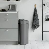 Мусорный бак 40 л Brabantia Touch Bin серый - 6 фото