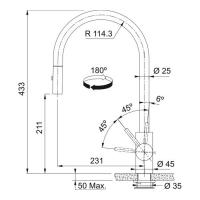 Смеситель Franke Eos Neo Pull Down черный матовый - 1 фото