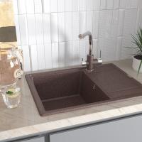 Кухонная мойка кварцевая 65 см Paulmark Weimar Quarz WH белая - 3 фото