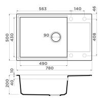 Кухонная мойка 78 см Omoikiri Solidity Sakaime 78-LB-DC темный шоколад - 2 фото