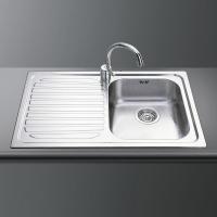 Кухонная мойка 79 см Smeg Alba SP791S-2 нержавеющая сталь матовая - 1 фото